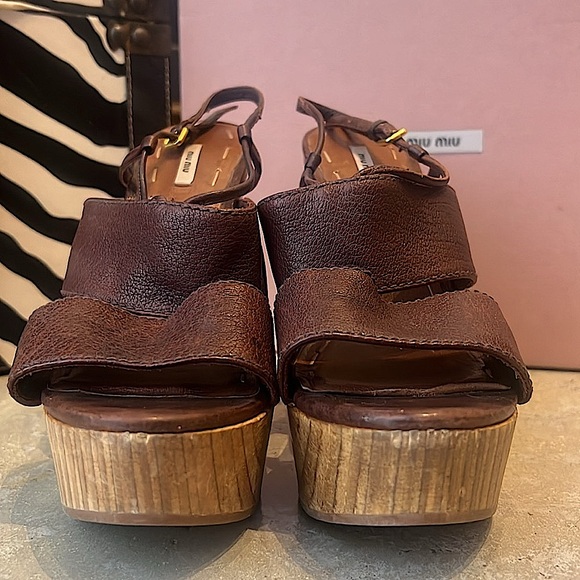 Miu Miu Wooden Mules Size 37 - Picture 3 of 12